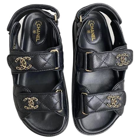 chanel chain velcro sandals|Chanel Velcro sandals price.